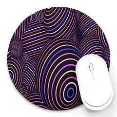 Abstract Colorful Spheres Round Mousepads by Simbadda