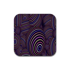 Abstract Colorful Spheres Rubber Coaster (square)  by Simbadda