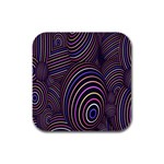 Abstract Colorful Spheres Rubber Square Coaster (4 pack)  Front