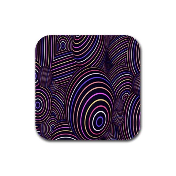 Abstract Colorful Spheres Rubber Square Coaster (4 pack) 