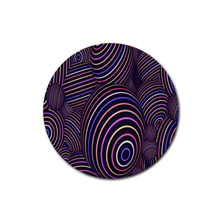 Abstract Colorful Spheres Rubber Coaster (Round) 