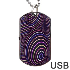 Abstract Colorful Spheres Dog Tag Usb Flash (one Side) by Simbadda