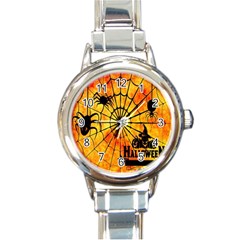 Halloween Weird  Surreal Atmosphere Round Italian Charm Watch by Simbadda