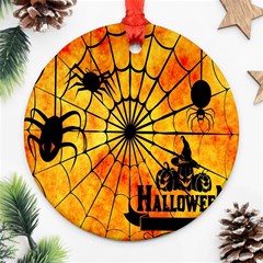 Halloween Weird  Surreal Atmosphere Ornament (round) by Simbadda