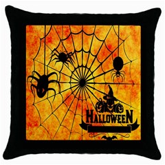 Halloween Weird  Surreal Atmosphere Throw Pillow Case (black) by Simbadda