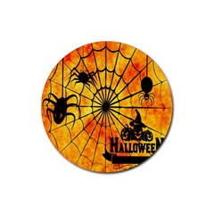 Halloween Weird  Surreal Atmosphere Rubber Round Coaster (4 Pack)  by Simbadda