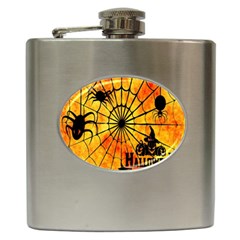 Halloween Weird  Surreal Atmosphere Hip Flask (6 Oz) by Simbadda