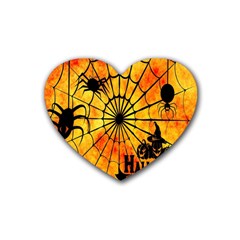 Halloween Weird  Surreal Atmosphere Rubber Coaster (heart)  by Simbadda