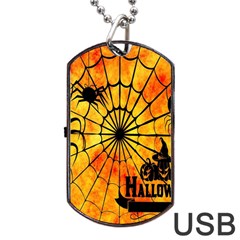 Halloween Weird  Surreal Atmosphere Dog Tag Usb Flash (one Side) by Simbadda