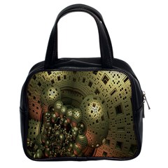 Geometric Fractal Cuboid Menger Sponge Geometry Classic Handbags (2 Sides) by Simbadda