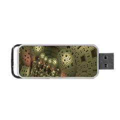 Geometric Fractal Cuboid Menger Sponge Geometry Portable Usb Flash (two Sides) by Simbadda