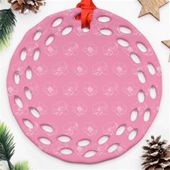 Pink Pattern Ornament (round Filigree) by Valentinaart