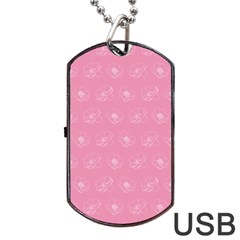 Pink Pattern Dog Tag Usb Flash (two Sides)