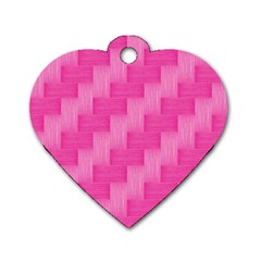 Pink Pattern Dog Tag Heart (one Side) by Valentinaart