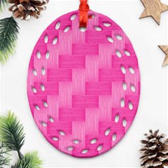 Pink Pattern Oval Filigree Ornament (two Sides) by Valentinaart