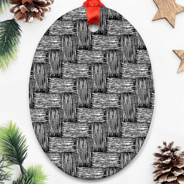 Gray pattern Oval Ornament (Two Sides)