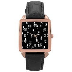 Pattern Rose Gold Leather Watch  by Valentinaart