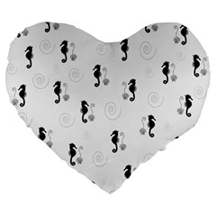 Pattern Large 19  Premium Flano Heart Shape Cushions