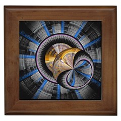 Fractal Tech Disc Background Framed Tiles by Simbadda