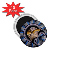 Fractal Tech Disc Background 1 75  Magnets (10 Pack)  by Simbadda