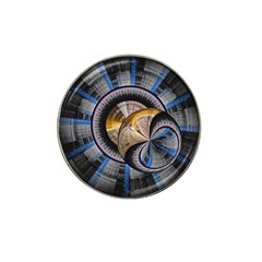 Fractal Tech Disc Background Hat Clip Ball Marker by Simbadda