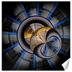 Fractal Tech Disc Background Canvas 12  X 12   by Simbadda