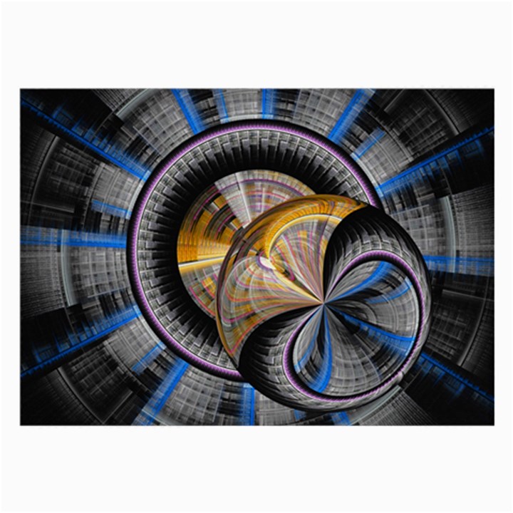 Fractal Tech Disc Background Large Glasses Cloth