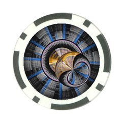 Fractal Tech Disc Background Poker Chip Card Guard by Simbadda