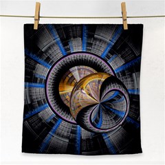 Fractal Tech Disc Background Face Towel by Simbadda