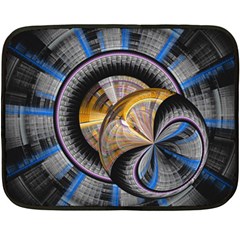 Fractal Tech Disc Background Double Sided Fleece Blanket (mini)  by Simbadda