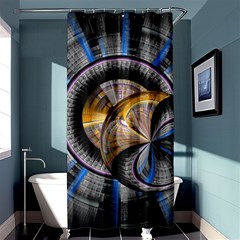 Fractal Tech Disc Background Shower Curtain 36  X 72  (stall)  by Simbadda