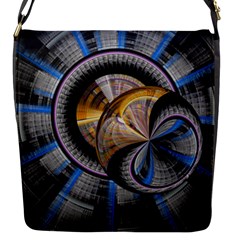 Fractal Tech Disc Background Flap Messenger Bag (s) by Simbadda