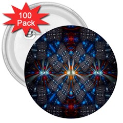 Fancy Fractal Pattern 3  Buttons (100 Pack)  by Simbadda