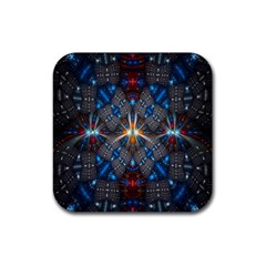 Fancy Fractal Pattern Rubber Coaster (square)  by Simbadda