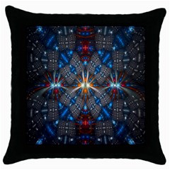 Fancy Fractal Pattern Throw Pillow Case (black) by Simbadda