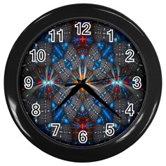 Fancy Fractal Pattern Wall Clocks (black) by Simbadda