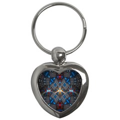 Fancy Fractal Pattern Key Chains (heart) 