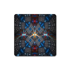 Fancy Fractal Pattern Square Magnet by Simbadda