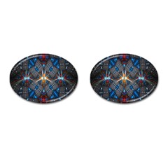 Fancy Fractal Pattern Cufflinks (oval) by Simbadda