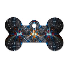 Fancy Fractal Pattern Dog Tag Bone (two Sides)