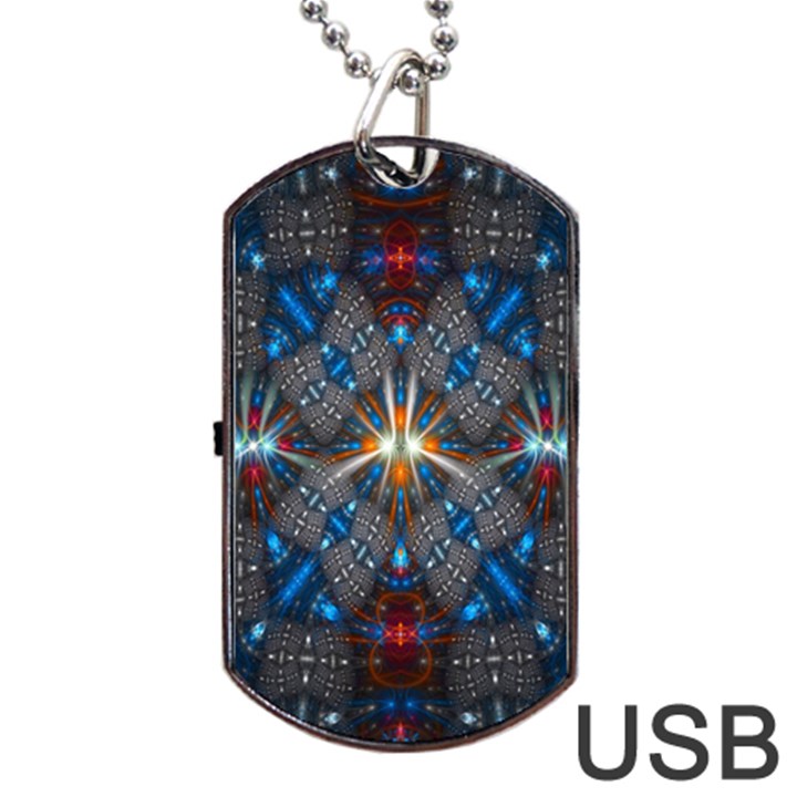 Fancy Fractal Pattern Dog Tag USB Flash (Two Sides)