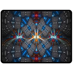 Fancy Fractal Pattern Double Sided Fleece Blanket (large)  by Simbadda