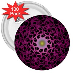 Cool Fractal 3  Buttons (100 Pack)  by Simbadda