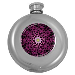 Cool Fractal Round Hip Flask (5 Oz) by Simbadda