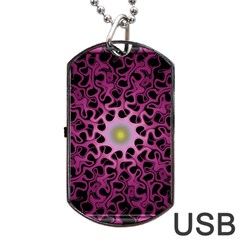 Cool Fractal Dog Tag Usb Flash (two Sides)