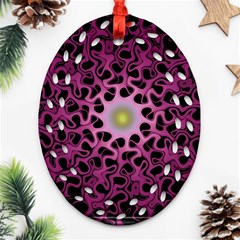 Cool Fractal Oval Filigree Ornament (two Sides)