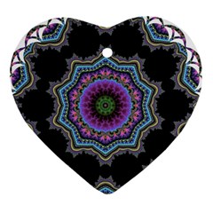 Fractal Lace Heart Ornament (two Sides) by Simbadda