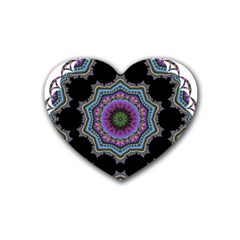 Fractal Lace Rubber Coaster (heart)  by Simbadda