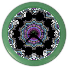 Fractal Lace Color Wall Clocks by Simbadda