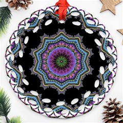 Fractal Lace Round Filigree Ornament (two Sides) by Simbadda